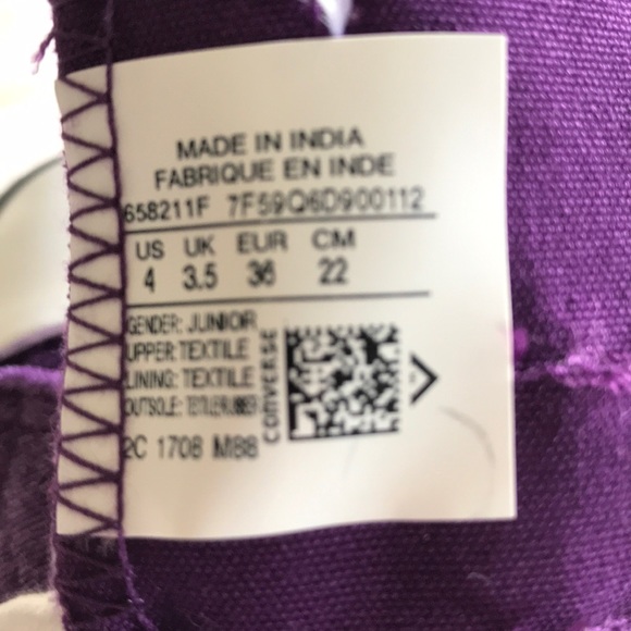 NWT Converse Ctas OX Night Purple Velvet WMNS AUTH - Picture 6 of 8